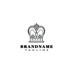 Obraz premium vintage crown logo icon design template black modern isolated vector illustration