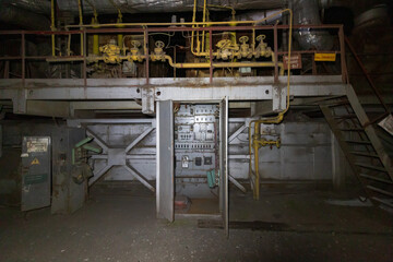 remnants of production items in an abandoned factory