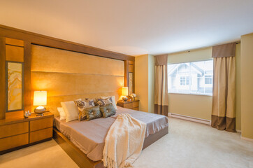 Beautiful and modern home and hotel bedroom interior design.