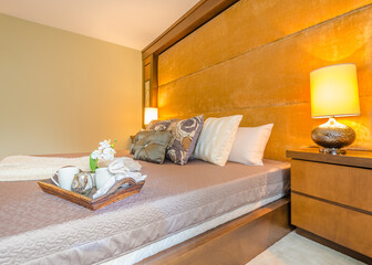 Beautiful and modern home and hotel bedroom interior design.