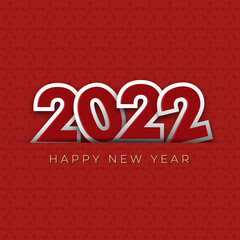Happy new year 2022 text typography design pattern
