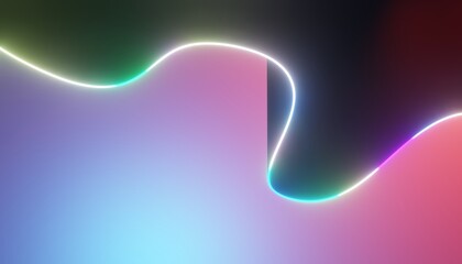 3d render of RGB neon light on darkness background. Abstract Laser lines show at night. Ultraviolet spectrum beam scene