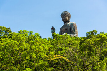 Tian Tan Buddha or Giant Buddha statue at Po Lin Monastery of Ngong Ping in Lantau Island, Hong Kong.