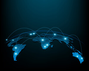 Business network and currency exchange international illustration money transfer