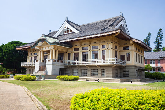 Building view of the Tainan Wude Hall (Old Tainan Martial Arts hall) in Taiwan. now is being used as Zhongyi elementary school's assembly hall in Tainan.