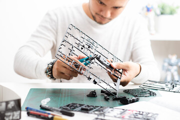 Assembling plastic model