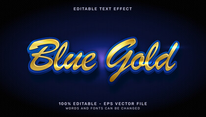 blue gold 3d text effect and editable text effect