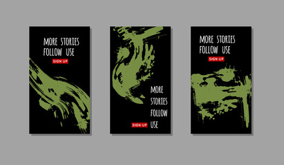 Green ink brush stroke on black background.