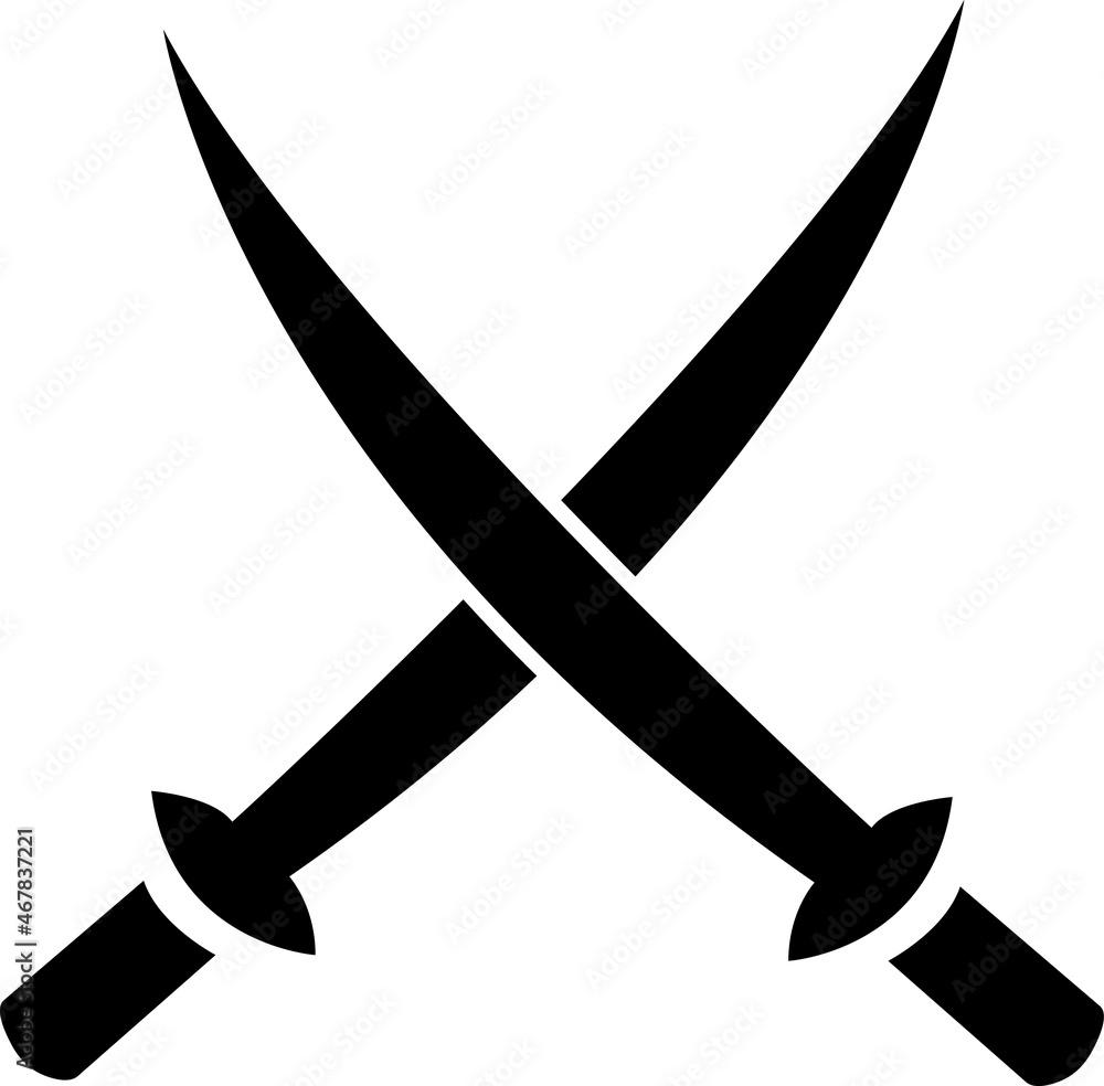 Poster swords icon in trendy flat style isolated on grey background. swords icon page symbol for your web s