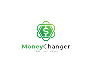 Money Changer with Dollar Icon Logo Design Template Element