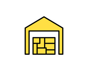 Warehouse line icon. Vector symbol in trendy flat style on white background. Commerce sing for design.