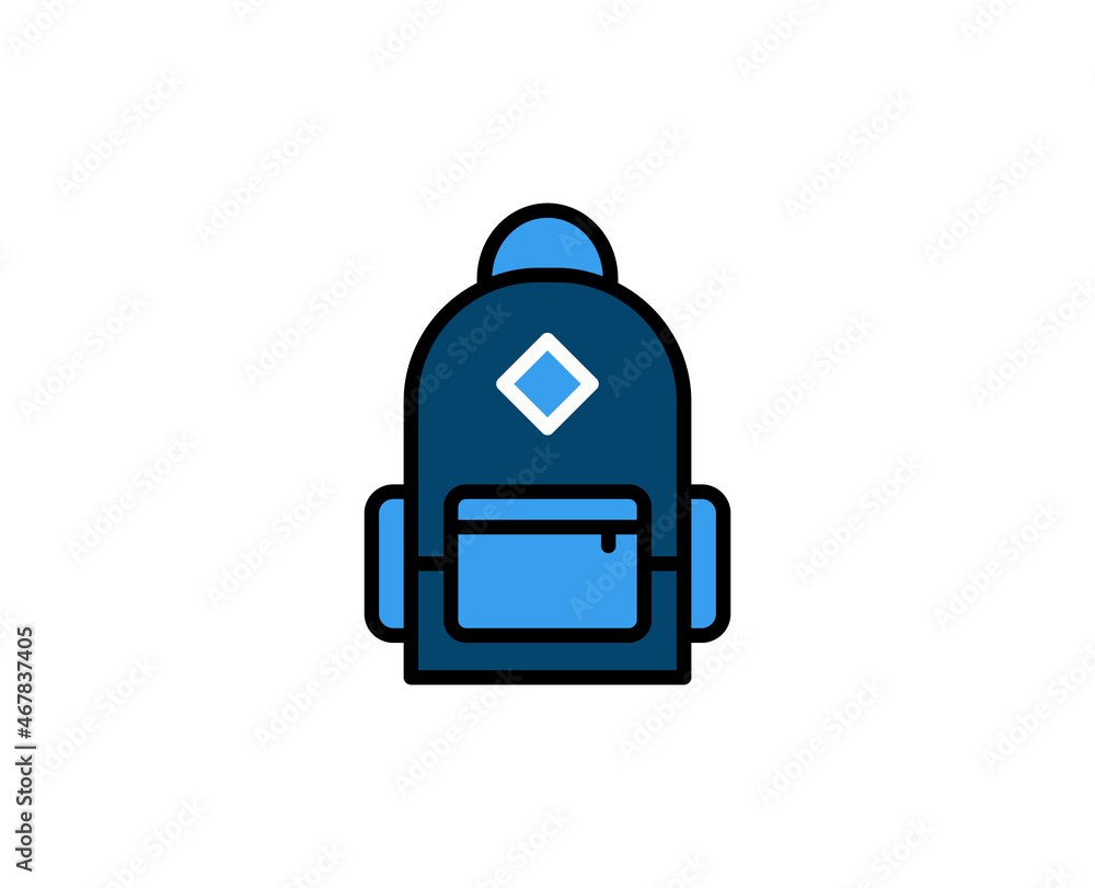 Poster school backpack line icon. high quality outline symbol for web design or mobile app. thin line sign 