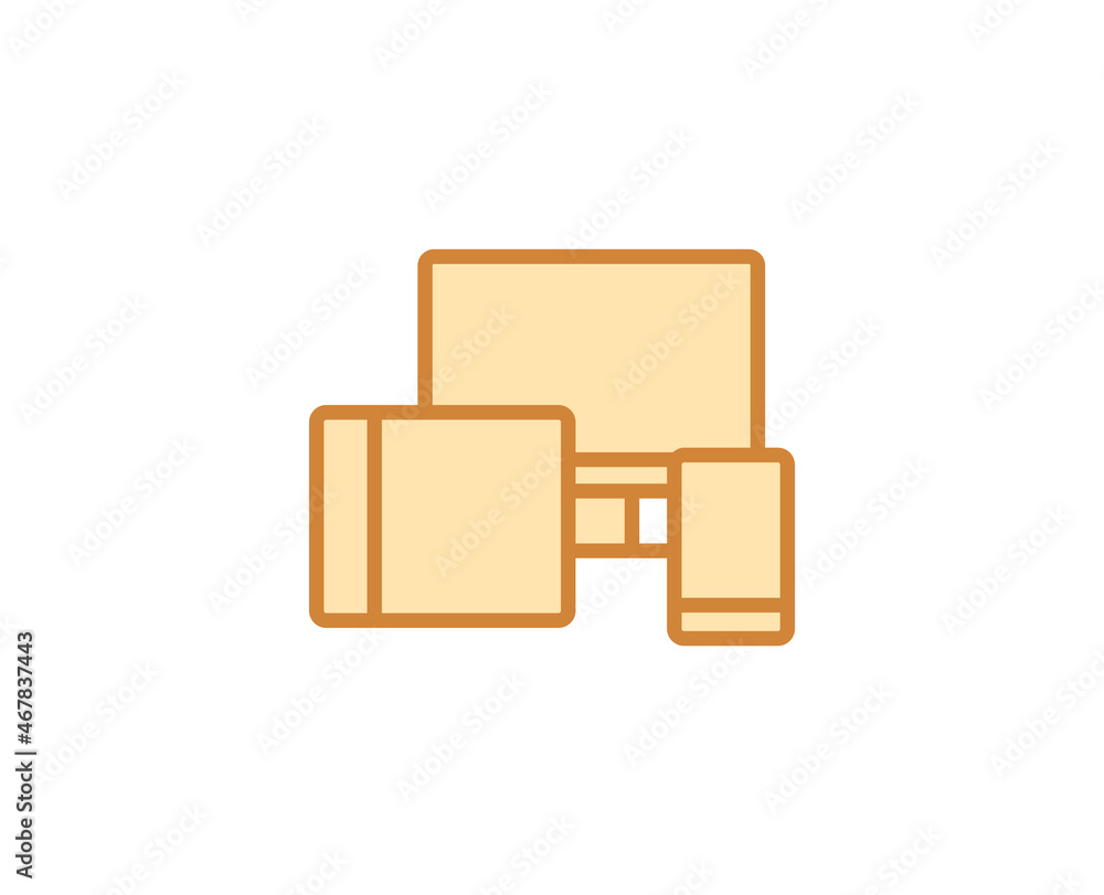 Poster line electronic devices iicon isolated on white background. outline symbol for website design, mobil