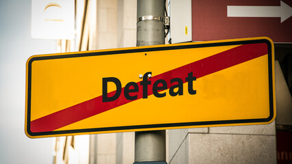 Street Sign Victory versus Defeat