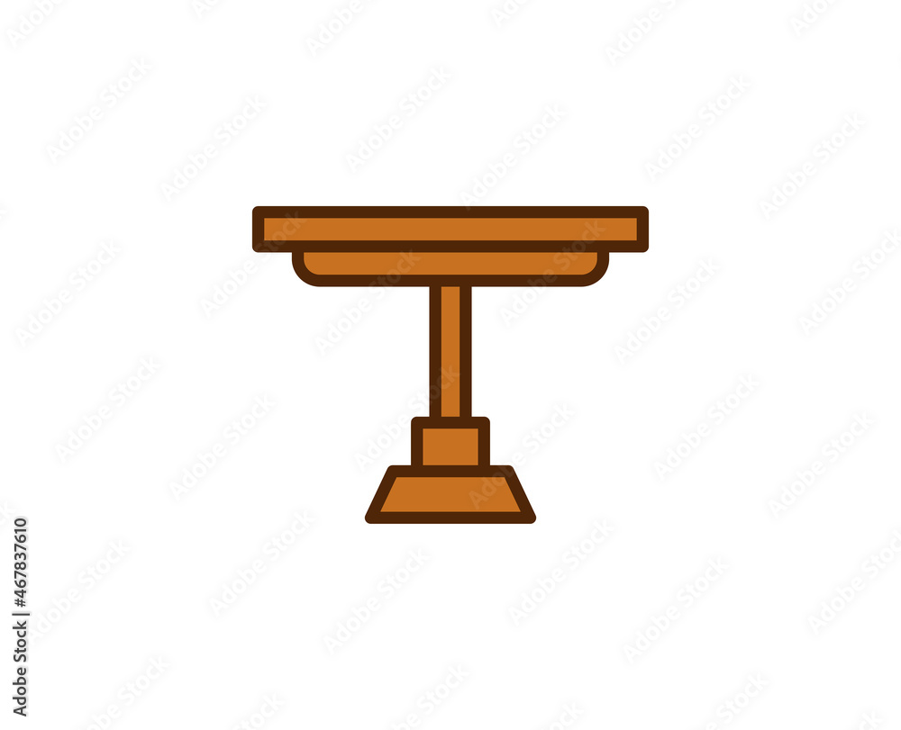 Poster table flat icon. single high quality outline symbol for web design or mobile app. house thin line si