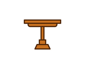 Table flat icon. Single high quality outline symbol for web design or mobile app.  House thin line signs for design logo, visit card, etc. Outline pictogram EPS10