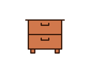 Cabinet line icon. Vector symbol in trendy flat style on white background. Office sing for design.
