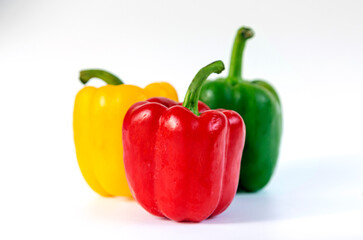 red paprika chilly pepper on white isolated