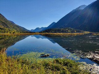 lake and mountains