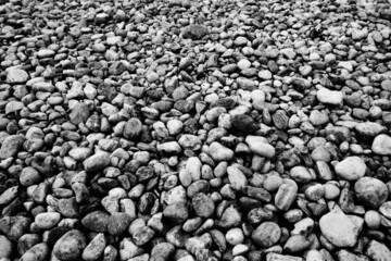 石の海岸、大阪泉州。モノクロ撮影。