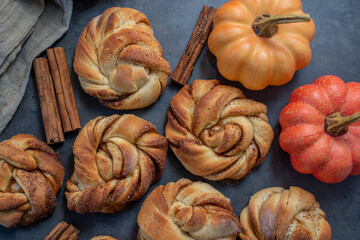 sweet home made pumpkin spice cinnamon rolls