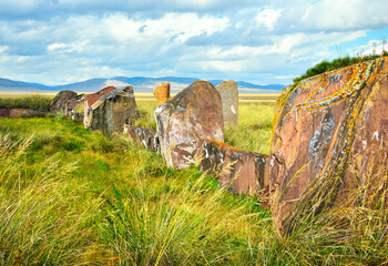 Salbyksky kurgan in the steppes of Khakassia