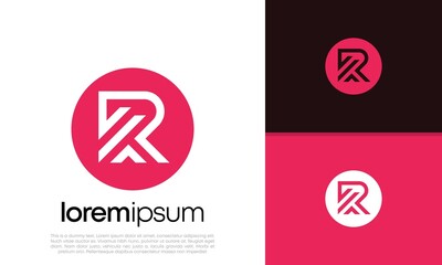 Initials R logo design. Initial Letter Logo. Innovative high tech logo template.