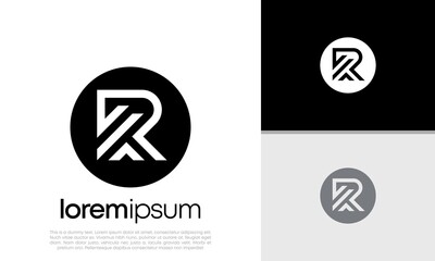 Initials R logo design. Initial Letter Logo. Innovative high tech logo template.