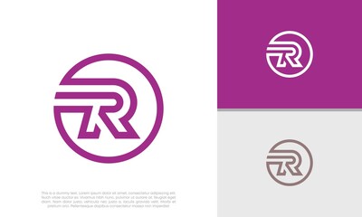 Initials R logo design. Initial Letter Logo. Innovative high tech logo template.