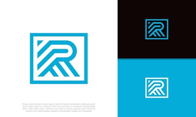 Initials R logo design. Initial Letter Logo. Innovative high tech logo template.