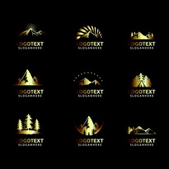 Naklejka premium set of business adventure outdoor mountain logo design vector
