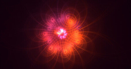 3D rendering abstract multicolor fractal light background