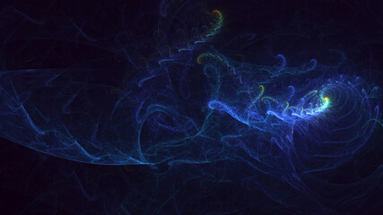 3D rendering abstract colorful fractal light background