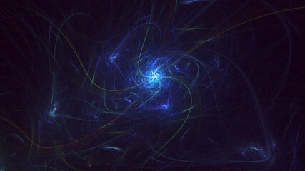 3D rendering abstract multicolor fractal light background