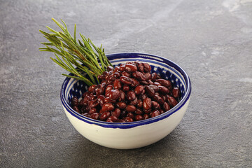 Vegan cuisine - black kidney in the bowl