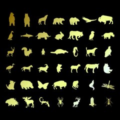 set of animal wildlife icon symbol logo design vector