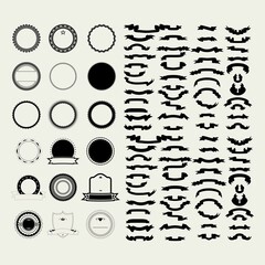 set of premium retro vintage badge logo design vector template