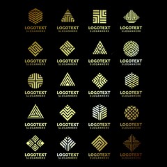 set of abstract business logo design vector