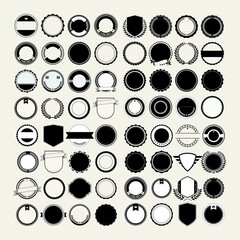 set of premium retro vintage badge logo design vector template