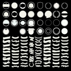 set of premium retro vintage badge logo design vector template