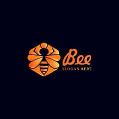bee animal logo design vector