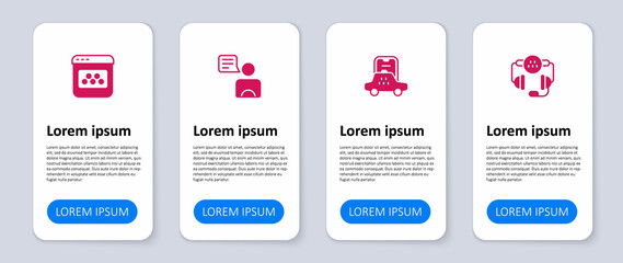 Set Taxi call telephone service, mobile app, driver and . Business infographic template. Vector