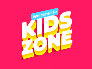 3d illustrations. kids zone banner template