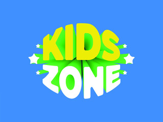3d illustrations. kids zone banner template