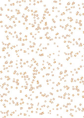 白い背景の銅の紙吹雪