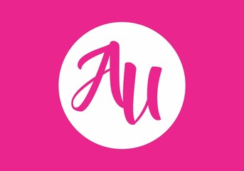 Fototapeta premium Graphic shape of AU initial letter