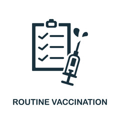 Routine Vaccination icon. Monochrome sign from vaccination collection. Creative Routine Vaccination icon illustration for web design, infographics and more
