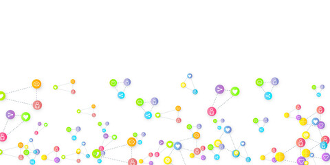 Social media marketing icons internet tags target