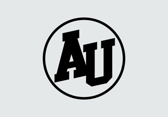 Graphic shape of AU initial letter