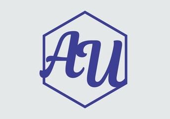 Fototapeta premium Graphic shape of AU initial letter